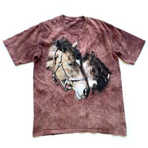 The Mountain Kids Youth XL T-shirt Horse and Foal Tie Dye